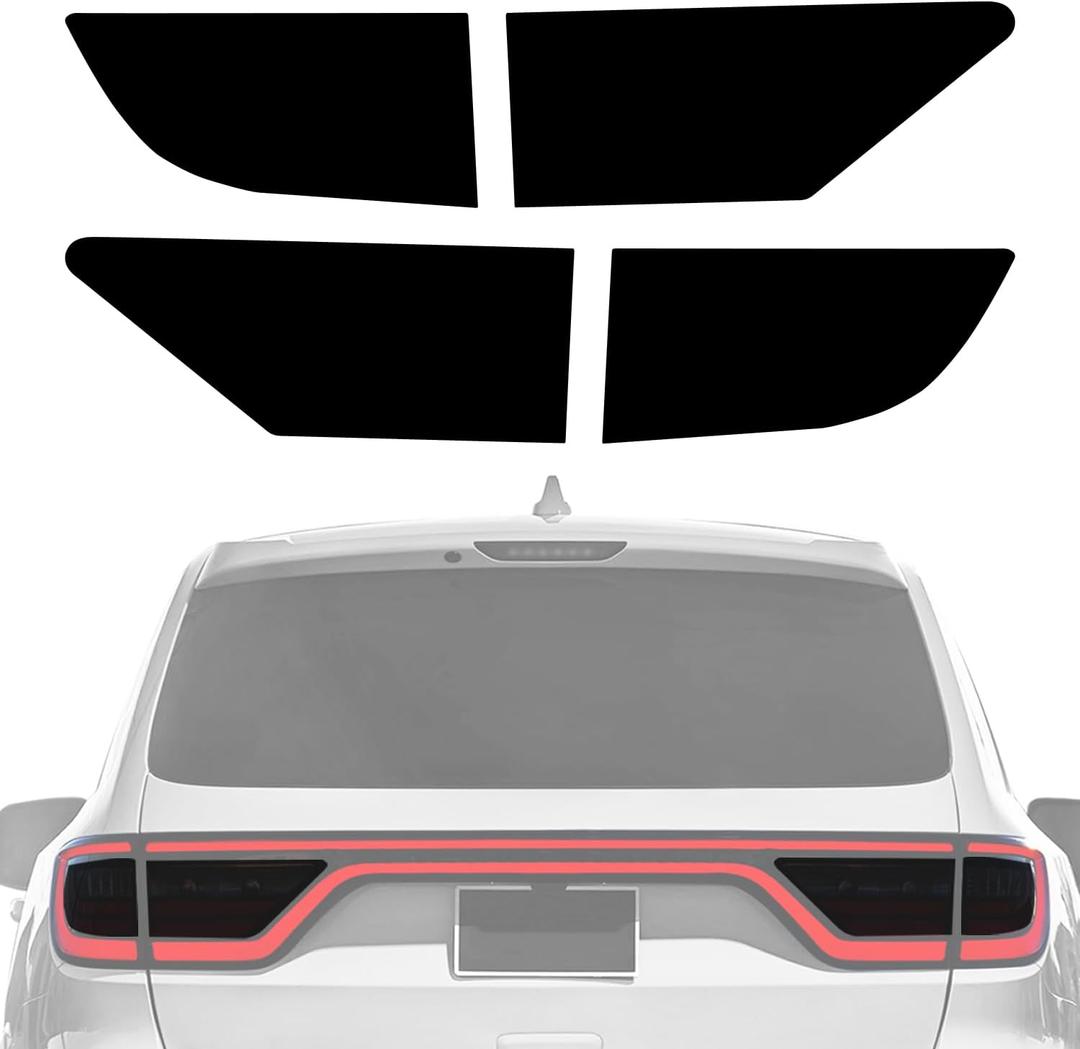 NDRUSH Blackout Taillight Vinyl Tint Film Precut Overlay Tail Light Wrap Cover Compatible with Dodge Durango 2014-2021