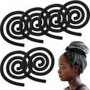 Hoteam 6 Pieces Spiral Lock Hair Tie Dreadlocks Iron Wire Embedded Hair Ties Bulk Ties for Women & Men Spiral Lock Hair Tie Bendable Holders for Curly Thick Style Hairs Valentine(Black)