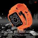 OROBAY Rugged Band Compatible with Apple Watch Band 45mm/44mm/42mm with Case, Shockproof Strap for iWatch SE3 SE2 SE Series 9/8/7/6/5/4/3/2/1 with Bumper Case Cover Men Women, Orange