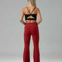 Colorfulkoala Women's Dreamlux Crossover Flare Leggings High Waisted Tummy Control Wide Leg Yoga Pants 29.5" / 31.5" Inseam (Red, S)