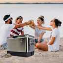 Koolatron Ice Chest Cooler - Portable Ice Bucket with Bottle Opener, Vintage Style, Insulated for Camping, Beach, Picnic, RV, BBQs, Tailgating, Fishing, Stainless Steel 85 Can Ice Box, 51L (54 qt)