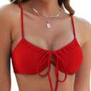 ZAFUL Womens Underwire Bikini Top Push Up Bathing Suit Tops Padded Bust Swimsuits Tops Only 2026 (Red, L)