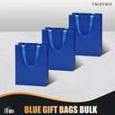 Blue Medium Gift Bags, 20Pcs 8x4.25x10.5 Inch, Wedding, Birthday, Party, Blue Paper Gift Wrap Bags with Ribbon Handles