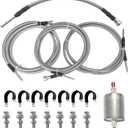 819-840 Fuel Lines Compatible with Chevy Silverado GMC Sierra 1500 2500 2500 HD 3500 1999 2000 2001 2002 2003 Flexible Stainless Steel Braided Fuel Line PTFE tubing Replace 15043857 15765803