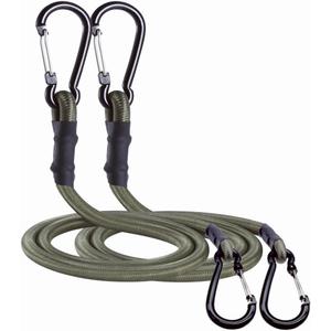 CanKing Carabiner Bungee Cords with Hooks Camo Green 120 inch/10 ft 2 Pcs