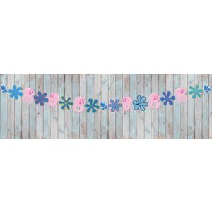 2 x Happy Birthday Decorations Jellyfish Flowers Party Banner Under the Sea Ocean Party Decor for Wedding Bridal Baby Shower Bday Party Supplies Favors