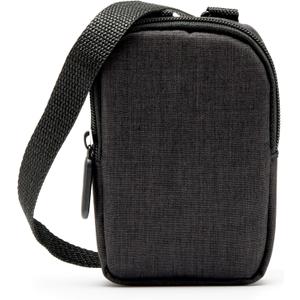 Zink Soft Camera Case  Small Instant Print Camera & Printer Bag w/Photo Paper Pocket, Zipper Closure & Crossbody Shoulder Strap - Black