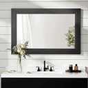 Wood Framed Mirrors for Wall, Black Bathroom Vanity Mirror for Over Sink 26 x 38, Vintage Wall Mirror for Bathroom Sink Hallway Entryway Bedroom Living Room Farmhouse Boho Style