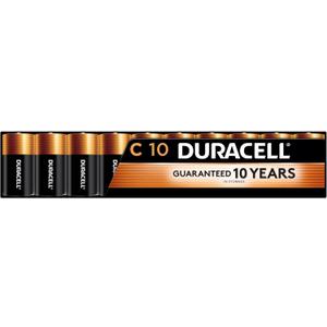 Duracell Coppertop C Batteries, 10 Count (Pack of 1), C Battery with Long-lasting Power, All-Purpose Alkaline C Battery for Household and Office Devices