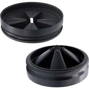 3 3/8" Garbage Disposal Splash Guard Sink Baffle QCB-AM Replacement for InSinkErator Evolution Series, Upgraded Funmit Removable Quiet Collar Drain Plugs, Garbage Disposer Accessories, Black (Black - 2 Pack)
