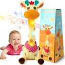 Emoin Dancing Talking Giraffe Baby Toy, Adjustable Volume Baby Giraffe Toys Singing 10 Children's Songs Singing Mimicking Recording Repeating What You Say for Toddlers
