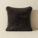 EVERGRACEHOME Luxury Soft Faux Chinchilla Fur Throw Pillow Cover 1 Piece, Decorative Plush Fluffy Cozy Mink Pillow Case 20"x20" for Couch, Square Cushion Cases for Sofa Bed Living Room, Espresso Mink