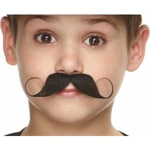 Mustaches Self Adhesive Imperial Fake Mustache for Kids, Novelty, Small False Facial Hair, Costume Accessory for Children, Black Color