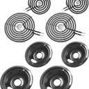 GE Drip Pans and Stove Burner Element Unit Set, Perfectly Fit WB30M1 & WB30M2 -Replacement for GE Hotpoint Kenmore Stove TopBlack
