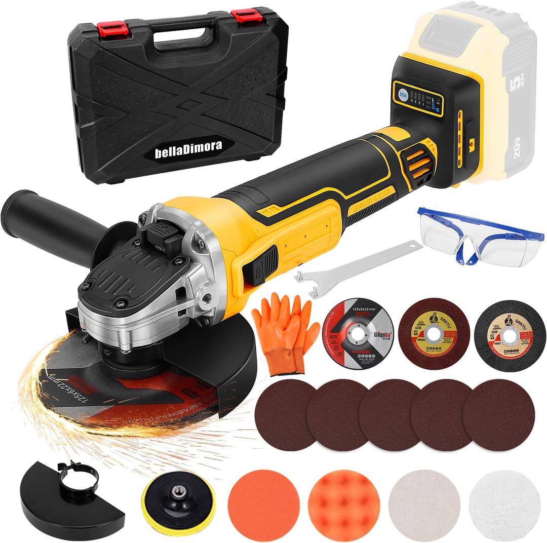 Angle Grinder Compatible with Dewalt 20V MAX Battery (Battery Not Included), Cordless Angle Grinder, 4-1/2" Blade, 4 Variable Speeds up to 7200 RPM, for Cutting, Grinding & Polishing Angle Grinder Compatible with Dewalt 20V MAX Battery (Battery Not Included), Cordless Angle Grinder, 4-1/2" Blade, 4 Variable Speeds up to 7200 RPM, for Cutting, Grinding & Polishing
