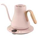 INTASTING Gooseneck Electric Kettle with ±1℉ Temperature Control for Pour Over Coffee & Tea, Quick Heating, BPA-Free Stainless Steel, Built-in Brew Timer, 1500W/0.9L (Petal Pink)