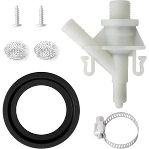 2 x Upgraded 385311641 RV Toilet Water Valve Kit and 385311658 Flush Ball Seal Replacement for 300 310 320 RV Toilets Pedal Flush Marine Toilet for Camper