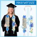 Graduation Money Lei Class of 2026 - Graduation Ribbon Lei with Secure Cash Pockets, 66'' Blue Hawaiian Flower Graduation Necklace for Women Men, Grad Gift & Party Accessories for High School College