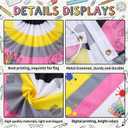 2 x 4 Pcs Easter Pleated Fan Flag Bunting Outdoor Spring Hanging Banner with 3 Reinforced Grommet for Home Indoor Outdoor Party Holiday Yard Garden Decor (2 x 4 ft,Light Colors)