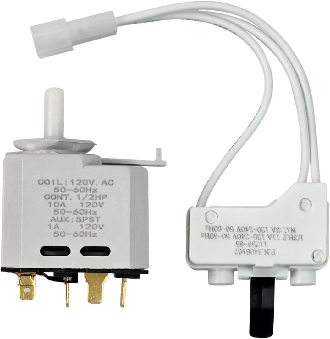 W10117655 Dryer Push to Start Switch & WP3406107 Dryer Door Switch Compatible With Whirlpool Maytag Kenmore Dryer, Replaces AP5324177, 35001220, 35001097, DC67-00180A, PS4212790,AP6008561,34061077