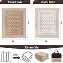Pauwer Waterproof Outdoor Rug 9x12, Reversible Plastic Straw Patio Camping Rug, Indoor Outdoor RV Mat Carpet for Deck, Camper, Porch, Balcony, Backyard, Picnic, Bordered Beige