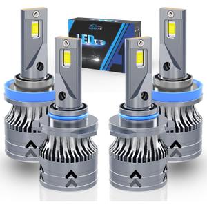 Upgraded 9005 H11 Light Bulbs Compatible for Ford Transit 150 250 350(2015 2016 2017 2018 2019), High & Low Beam Lights Set, 6500K White, Plug & Play, Pack of 4