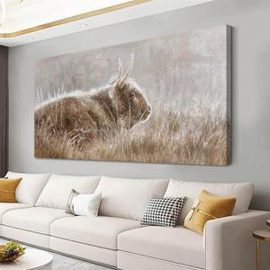 VAYIMDH Country Pictures Wall Decor Cow Canvas Wall Art Contemporary Wall Picture 29"x58" Large Artwork for Living Room Office Decorations