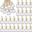 BBTO 50 Pcs Hanging Car Air Freshener Car Diffuser Bottles Empty Glass Perfume Bottle Freshener Diffuser Bottle Pendant for Essential Oil Fragrance Aromatherapy Bottle Ornament(Diamond)