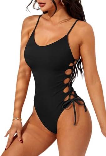 Narecte One Piece Swimsuit Women Bathing Suit Sexy High Cut Women's One-Piece Swimsuits Monokini One Piece Bathing Suit, M