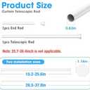 2Pack White Tension Curtain Rods18 to 36 Inch,Spring Loaded Curtain Rods No Drilling,Small Tension Rod for Windows Door Closet,Pressure Rod