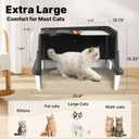 Stainless Steel Litter Box with Flip Lid, XL Extra Large Cat Litter Box with High Sided Top Entry Design, Anti-Leakage Enclosed Metal Litterbox for Big Cats, with Handle, Mat, Pedal & Scoop, Black