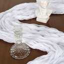 6 Pack 10FT White Cheesecloth Table Runner 120 Inch Long Gauze Rustic Boho Spring Cheese Cloth Table Runner Sheer Fabric Decorations for Holiday Party Wedding Banquet Bridal Baby Shower Dcor