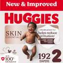 Huggies Size 2 Diapers, Skin Essentials Baby Diapers, Size 2 (12-18 lbs), 192 Count (3 Packs of 64)