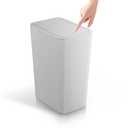 TIPGO Bathroom Can with Lid, 4 Gallon / 15 Liter Small Garbage Can, Press Top Bin, Plastic Wastebasket with Pop-Up Lid for Bedroom, Living Room, Office (Grey)