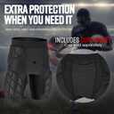 Football Girdle for Men 5 pad Girdle Football Men Hip Thigh Pads Shorts for Football Rugby Lacrosse (Black, XL)