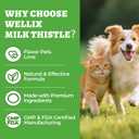 Wellix 8.8oz Milk Thistle for Dogs&Cats - Organic Milk Thistle Powder for Liver and Antioxidants Supplements - Rich in Omega-3 & Astragalus - Chicken Flavor