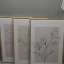 Framed Neutral Botanical Wall Art Set of 3, Minimalist Contemporary Floral Line Art Canvas Wall Art Prints, Modern Boho Beige Flower Pictures Wall Decor for Living Room Bedroom Office, 16x24, 16" W x 24" H x 3Pcs