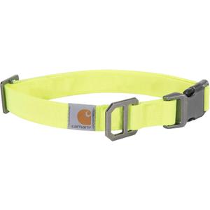 Carhartt Nylon Duck Dog Collar, Fully Adjustable Durable 2-Ply Cordura Nylon Canvas Collars for Dogs, Brite Lime, Large