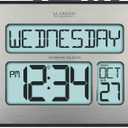 La Crosse Technology 5131419BLv4INT Backlight Atomic Full Calendar Clock with Extra Large Digits