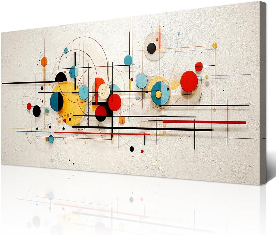 Wapluam Large Canvas Wall Art For Living Room Framed Wall Decorations For Bedroom Office Wall Decor Color Line Color Block Abstract Wall Painting Prints Pictures Artwork Home Decor Ready to Hang (40L" x 20W")