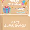 Tatuo 4 Pcs 30" x 48" Large Blank Brown Paper Banners for 2026 Graduation Crafts Decoration 120gsm Thick Kraft Paper Banner for Display Wall Signs Painting Birthday Wedding Summer Party Decor