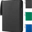 4 x Prilino Ringless Trading Card Binder, 9 Pocket, 432 Storage Capacity, Black | Premium Double-Sided PU Leather & Side Load Design, Smooth Page Turning, Tight Zip Closure, Conveniently Fits Sleeved Cards