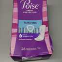 Poise Ultra Thin Incontinence Pads & Postpartum Pads for Bladder Leaks, 6 Drop Ultimate Absorbency, Long Length, 26 Count
