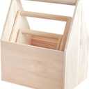 Cregugua Set of 3 Unfinished Wooden Carrier Nesting Wood Craft Box with Handle for Storage