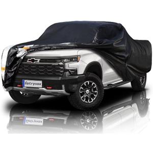 Silverado 1500 Truck Cover Custom Fit 1998-2026 Crew Cab SB (5.7'-5.8') with Door Zipper, 12 Layers Full Exterior Pickup Truck Cover Waterproof All Weather, Wind Dust Sun and UV Protection.