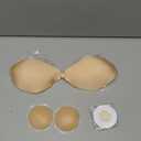 Invisible Strapless Sticky Bra Push up for Women, Ultra Adhesive Bra for Backless Dress, Cleavage Bra Lift Novelty Bras (B Cup, Light Beige) (Beige, M)