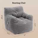INMOZATA Bean Bag Chair for Adult, 3FT Pre-Filled Soft Teddy Fluffy Lazy Sofa Floor Chair Beanbag for Living Room Playroom Dorm Apartment (Mid-Gray)