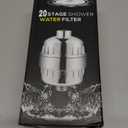 20-Stage Shower Filter, Removes Chlorine and Fluoride, Softens Water, Moisturizes Skin, Comes with Two Cartridges