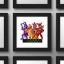 Trends International Gallery Pops Five Nights at Freddy's - Rockstar Group Wall Art Wall Poster, 12" x 12", Black Framed Version