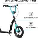JOYSTAR Kick Scooter for Kids 5+ Teens & Youth, Lightweight Kids Scooter with Adjustable Handlebar, 2 Wheel Scooter for Boys & Girls, 12" Inflatable Wheels Rear Drum Brakes